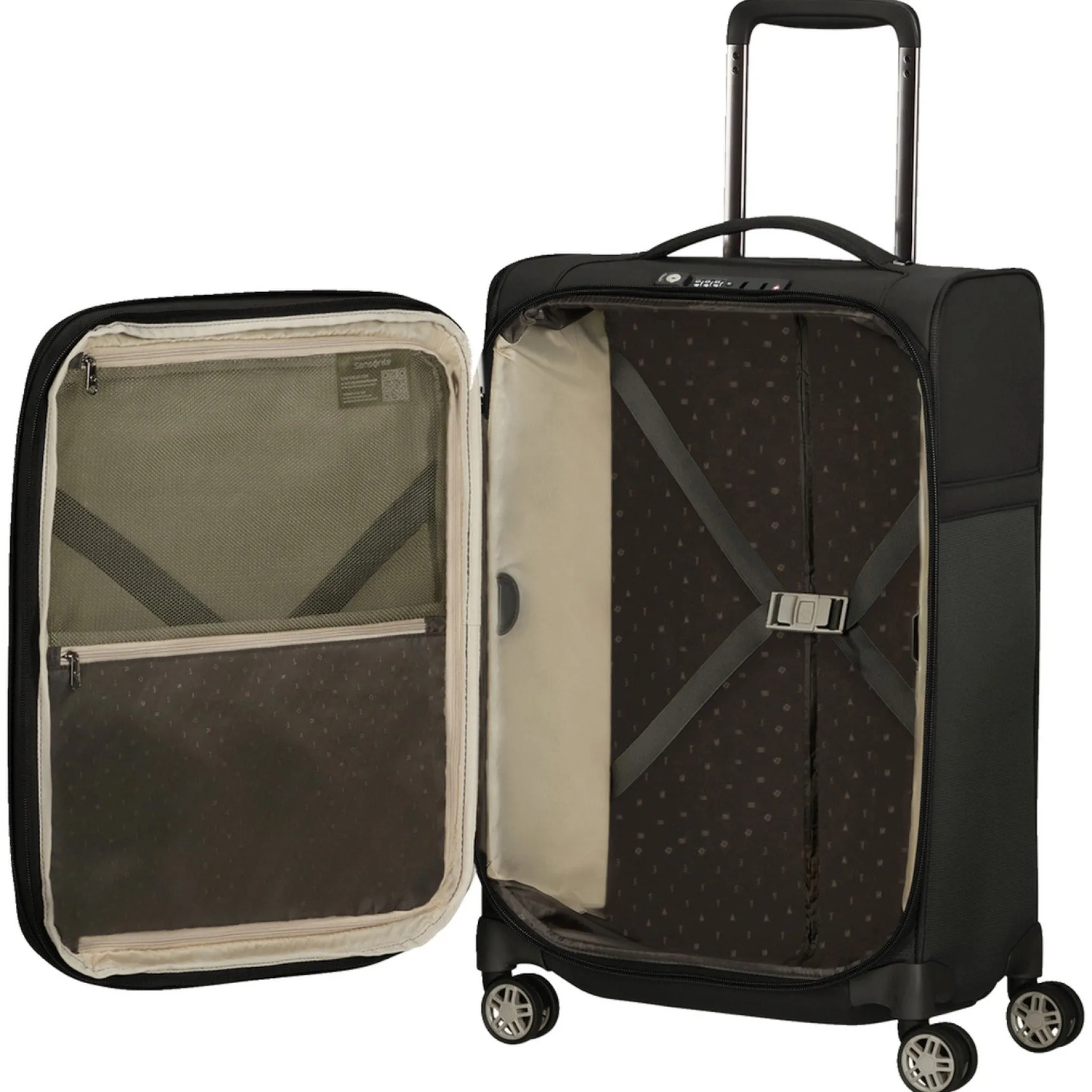 Airea - 4-Rollen-Kabinentrolley 55 cm erw. (black)