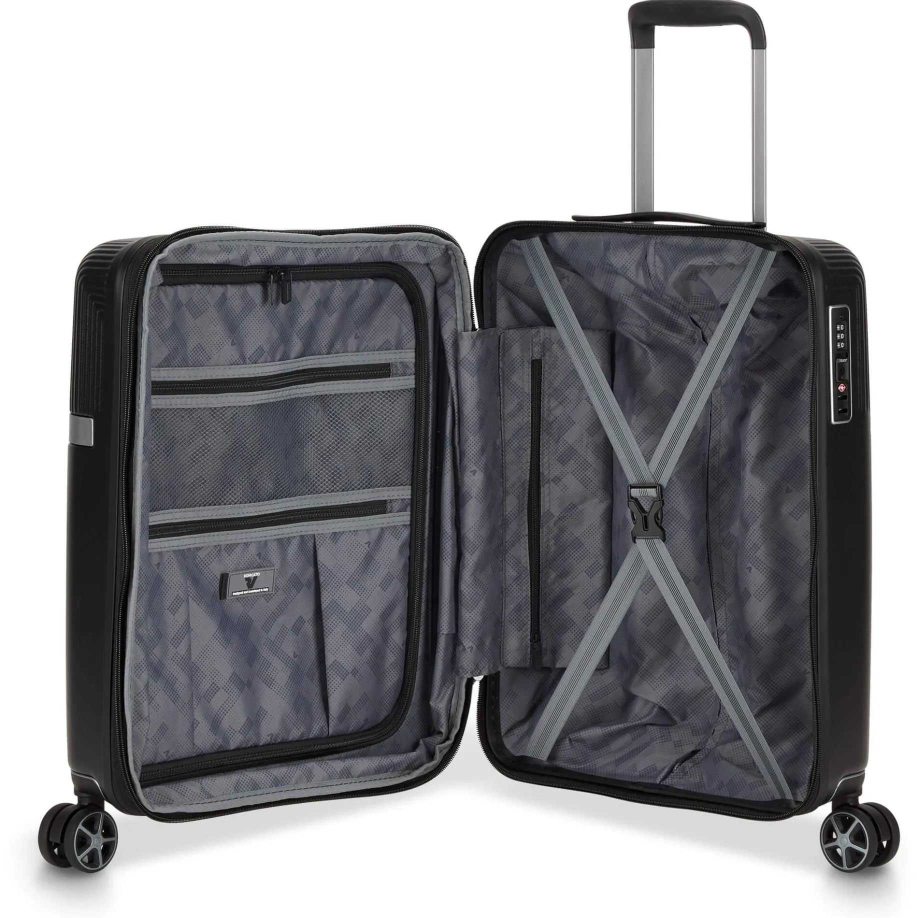 AirGlam - 4-Rollen-Kabinentrolley S 55 cm erw. (nero)