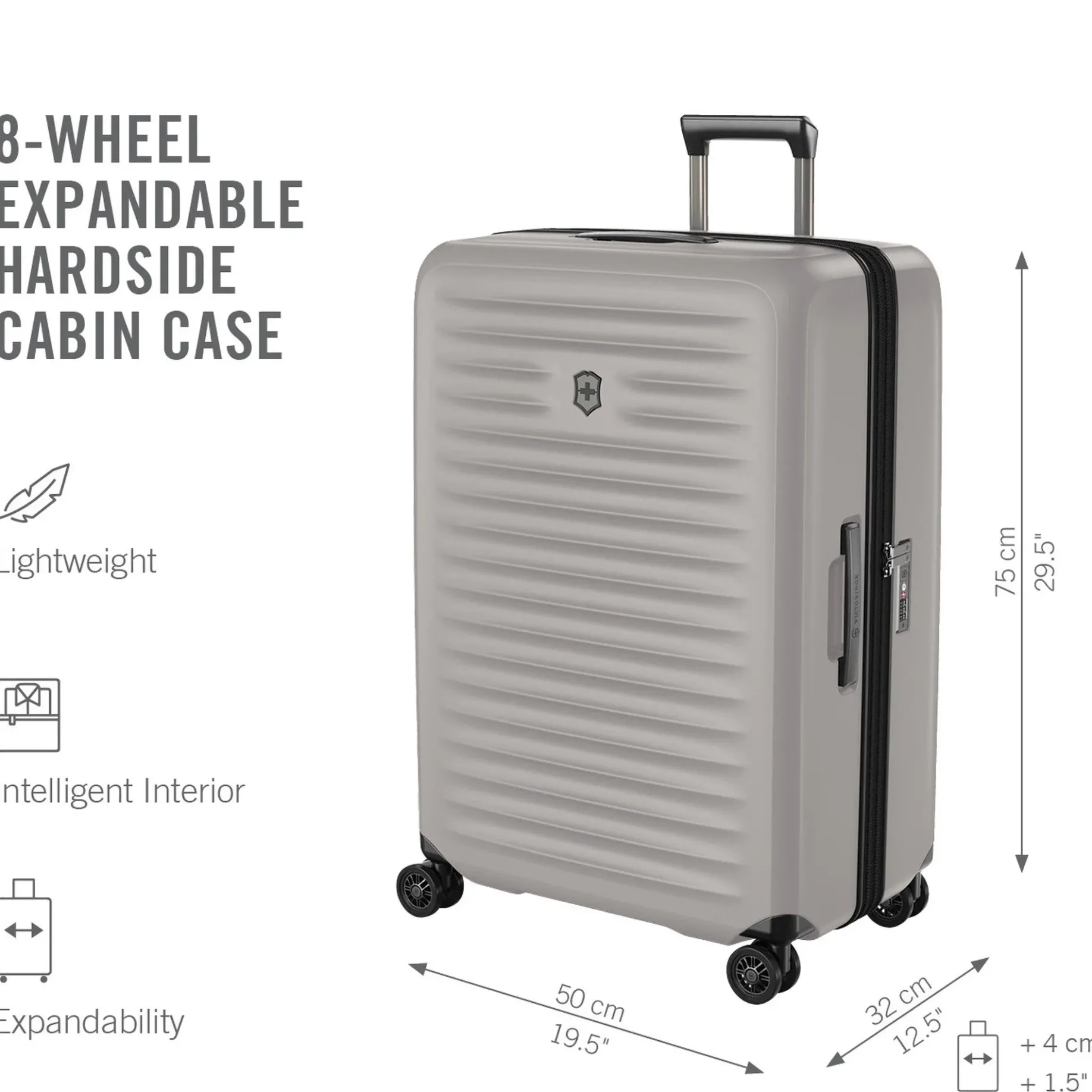Airox Advanced - 4-Rollen-Trolley L 75 cm erw. (stone white)