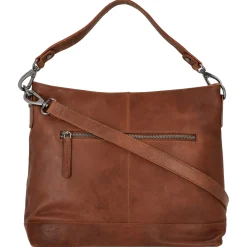 Amelia - Schultertasche Leder 32 cm (cognac)