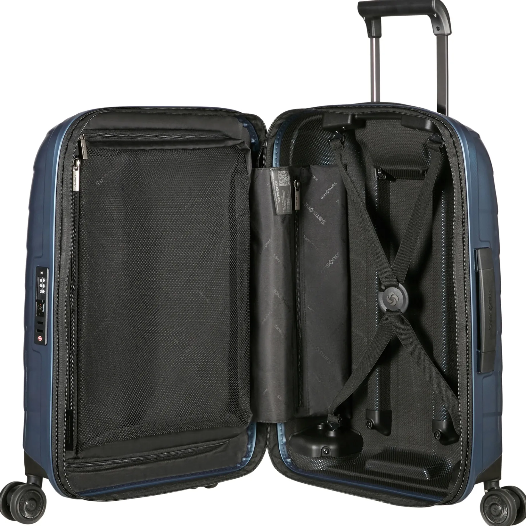 Attrix - 4 Rollen Kabinentrolley S 55 cm erw. (steel blue)