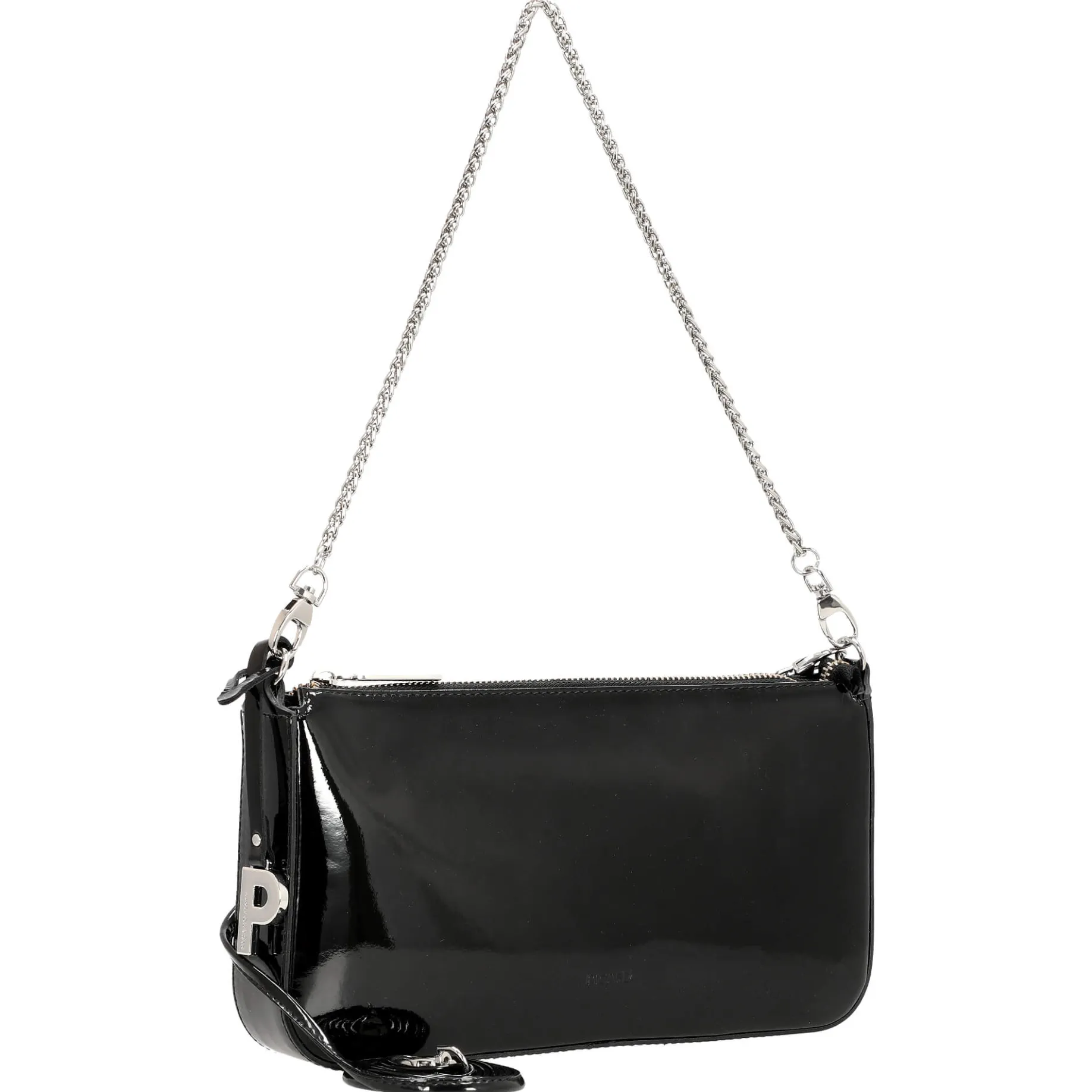 Auguri - Schultertasche 26 cm (schwarz-lack)