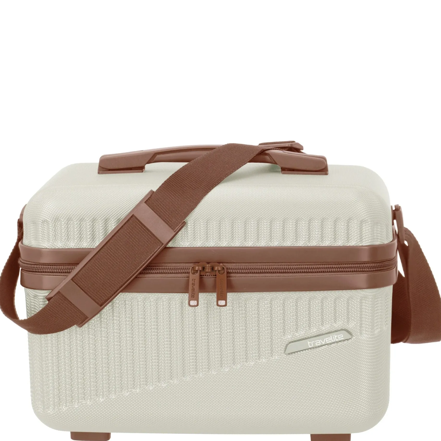 Bali - Beautycase 36 cm (weiß/cognac)