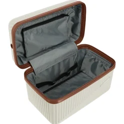 Bali - Beautycase 36 cm (weiß/cognac)