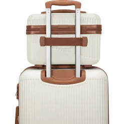 Bali - Beautycase 36 cm (weiß/cognac)