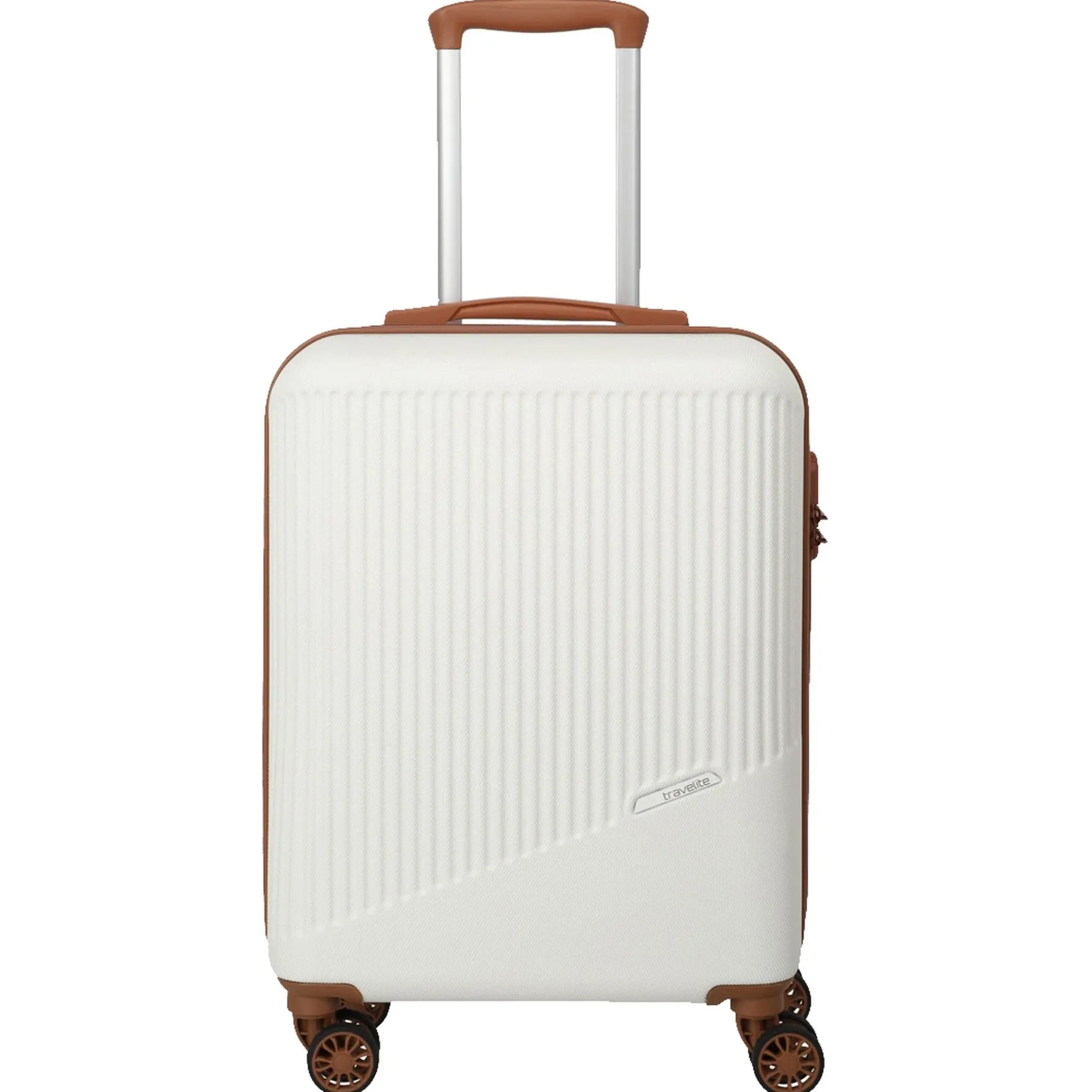 Bali - 4-Rollen-Kabinentrolley S 55 cm (weiß/cognac)