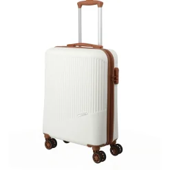 Bali - 4-Rollen-Kabinentrolley S 55 cm (weiß/cognac)