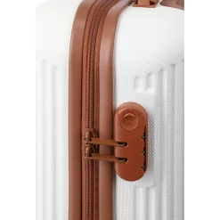 Bali - 4-Rollen-Kabinentrolley S 55 cm (weiß/cognac)