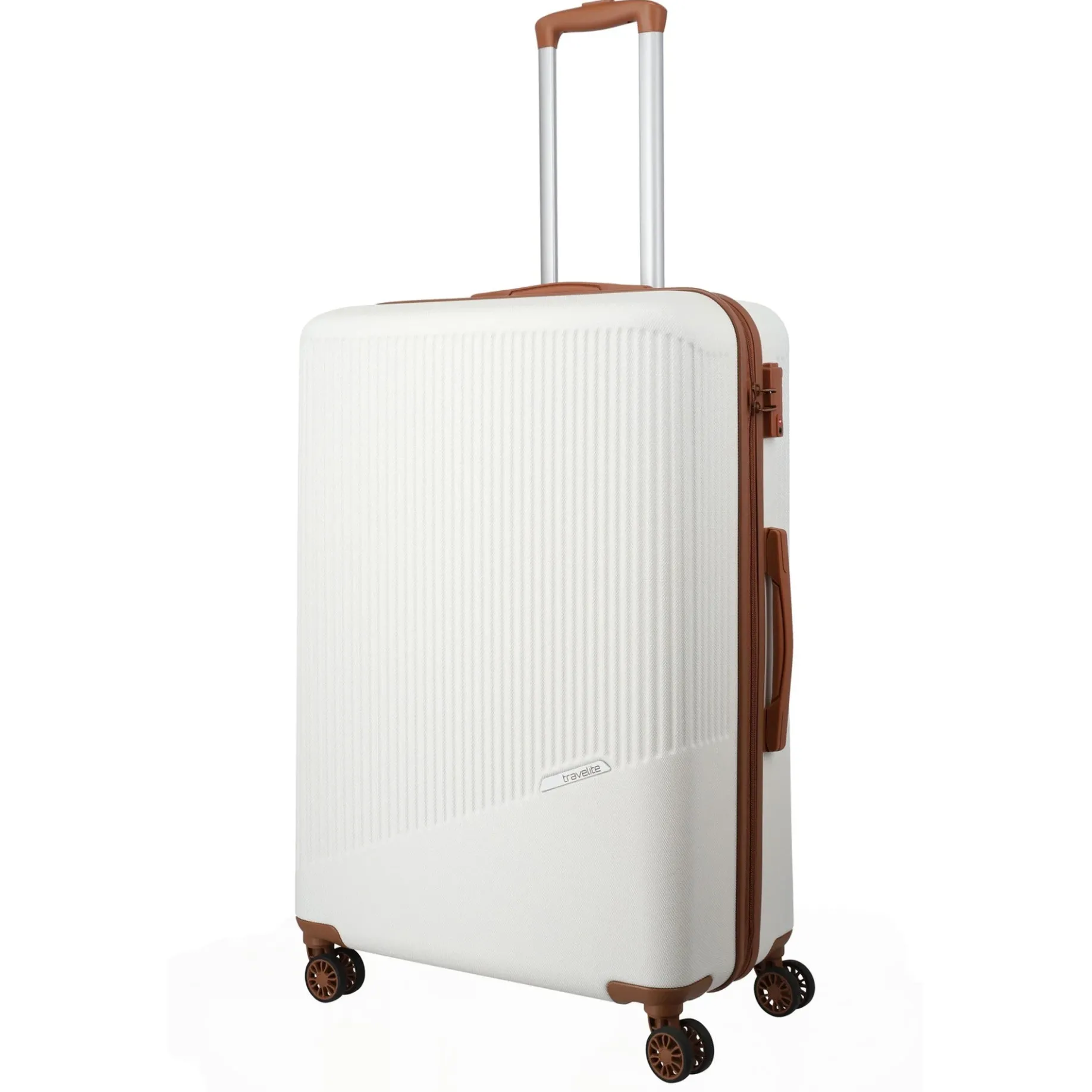 Bali - 4-Rollen-Trolley L 77 cm (weiß/cognac)