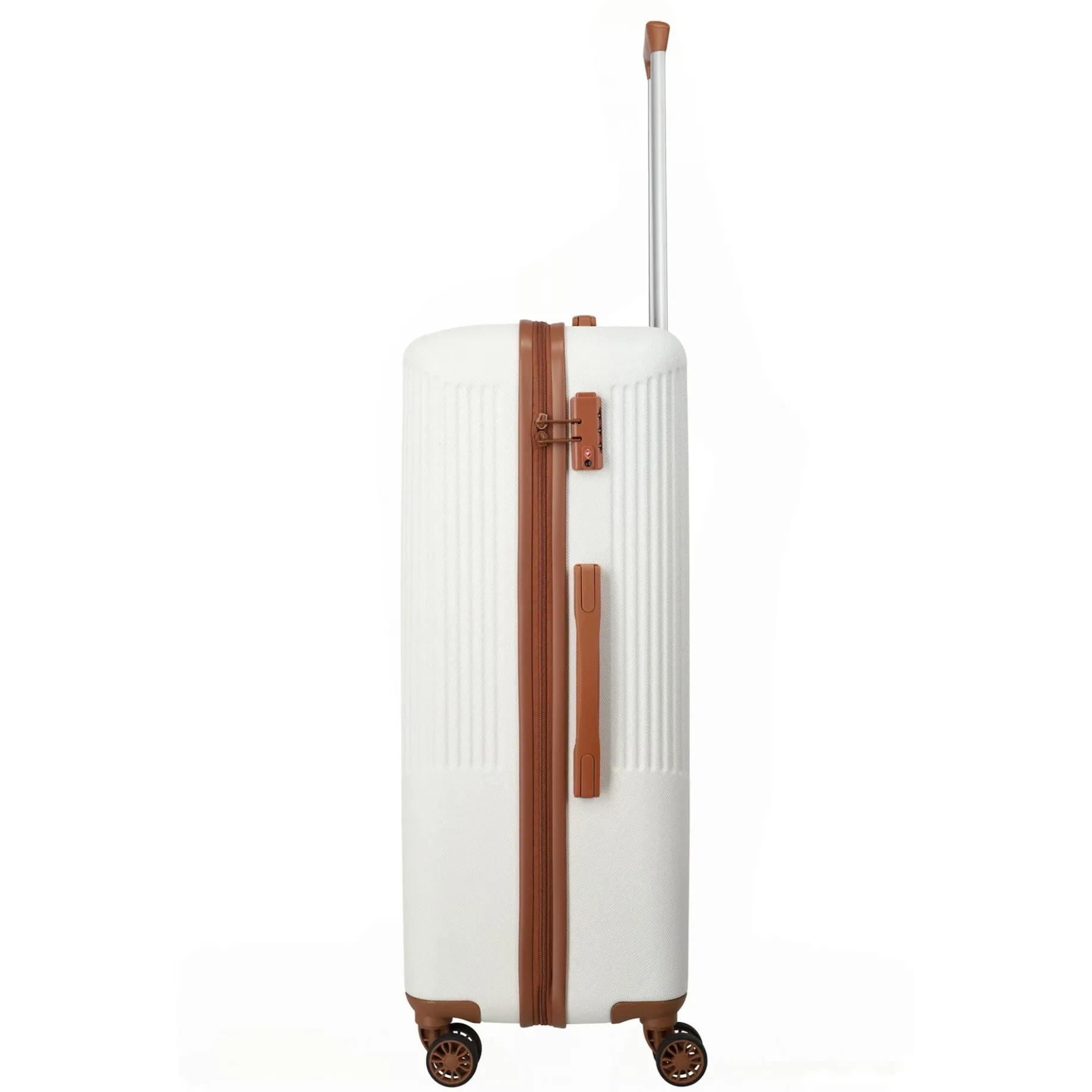 Bali - 4-Rollen-Trolley L 77 cm (weiß/cognac)