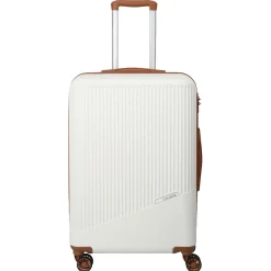 Bali - 4-Rollen-Trolley M 67 cm (weiß/cognac)