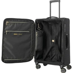 BARBARA Stepp - 4-Rollen-Trolley M 68 cm erw. (schwarz, 68 cm)
