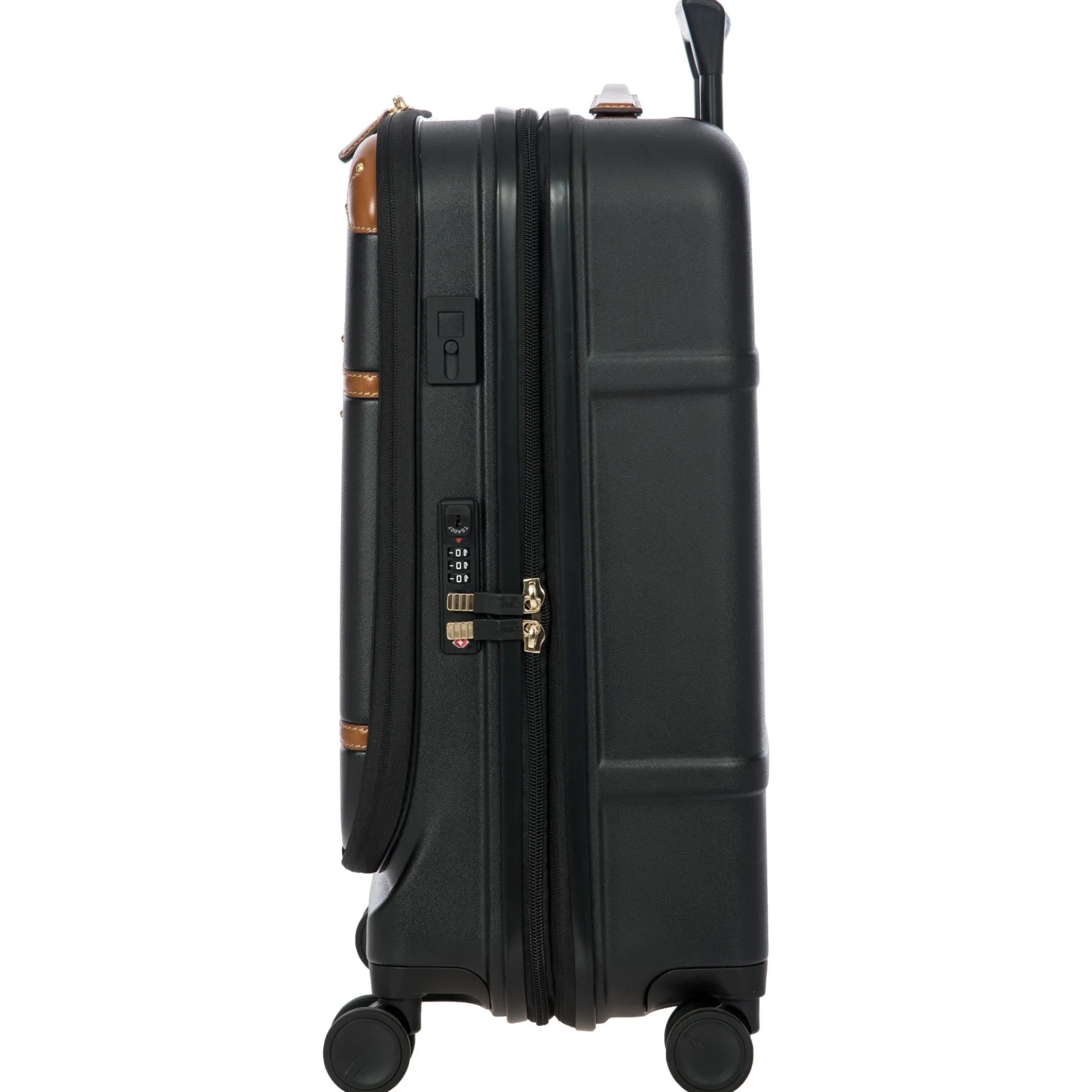 Bellagio - 4-Rollen-Kabinentrolley mit Vortasche 55 cm erw. recycelt (black/tan)
