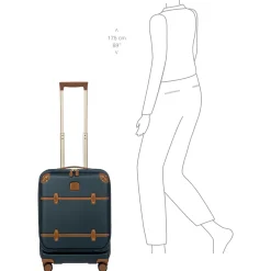 Bellagio - 4-Rollen-Kabinentrolley mit Vortasche 55 cm erw. recycelt (blue/tan)