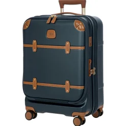 Bellagio - 4-Rollen-Kabinentrolley mit Vortasche 55 cm erw. recycelt (blue/tan)