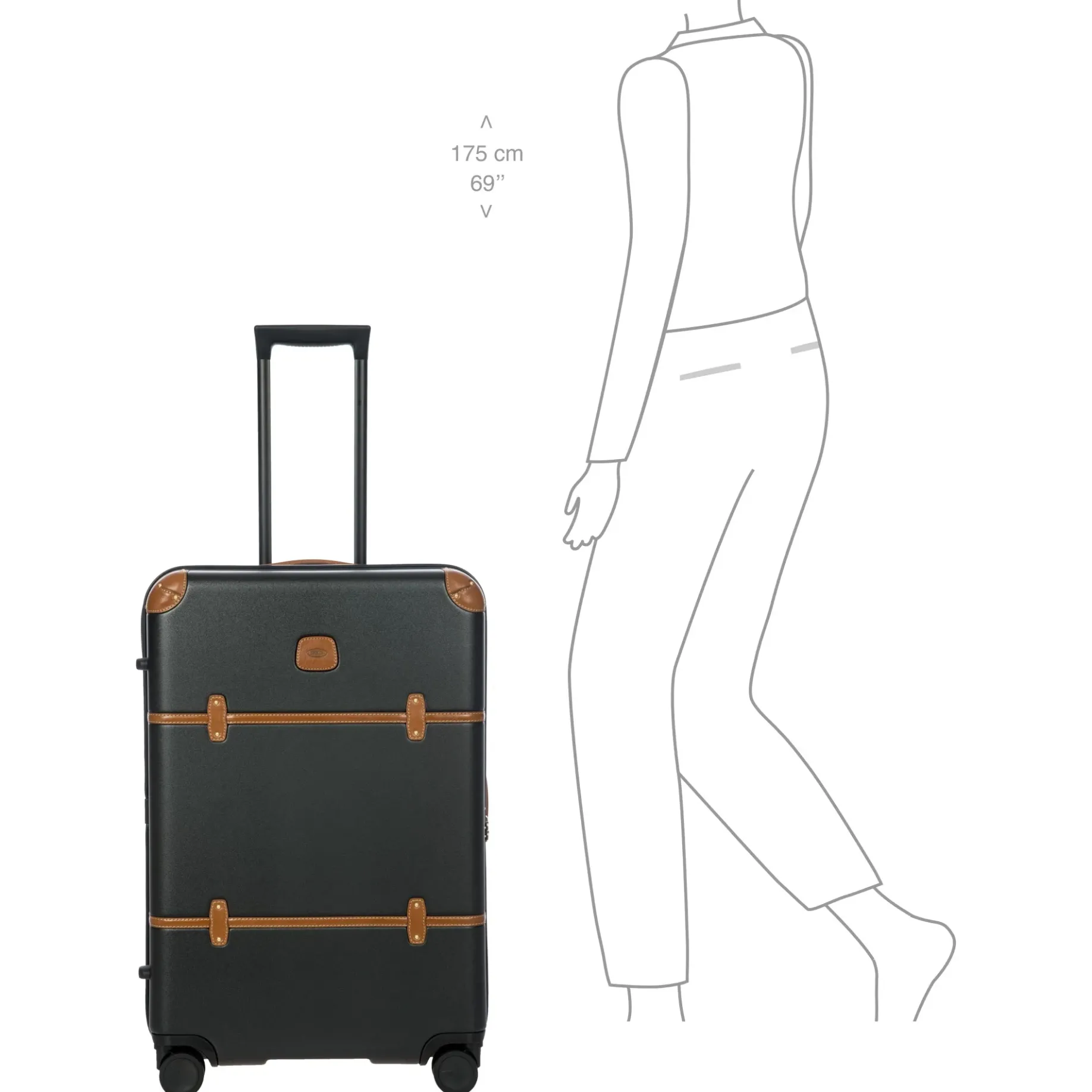 Bellagio - 4-Rollen-Trolley 70.5 cm erw. recycelt (black/tan)
