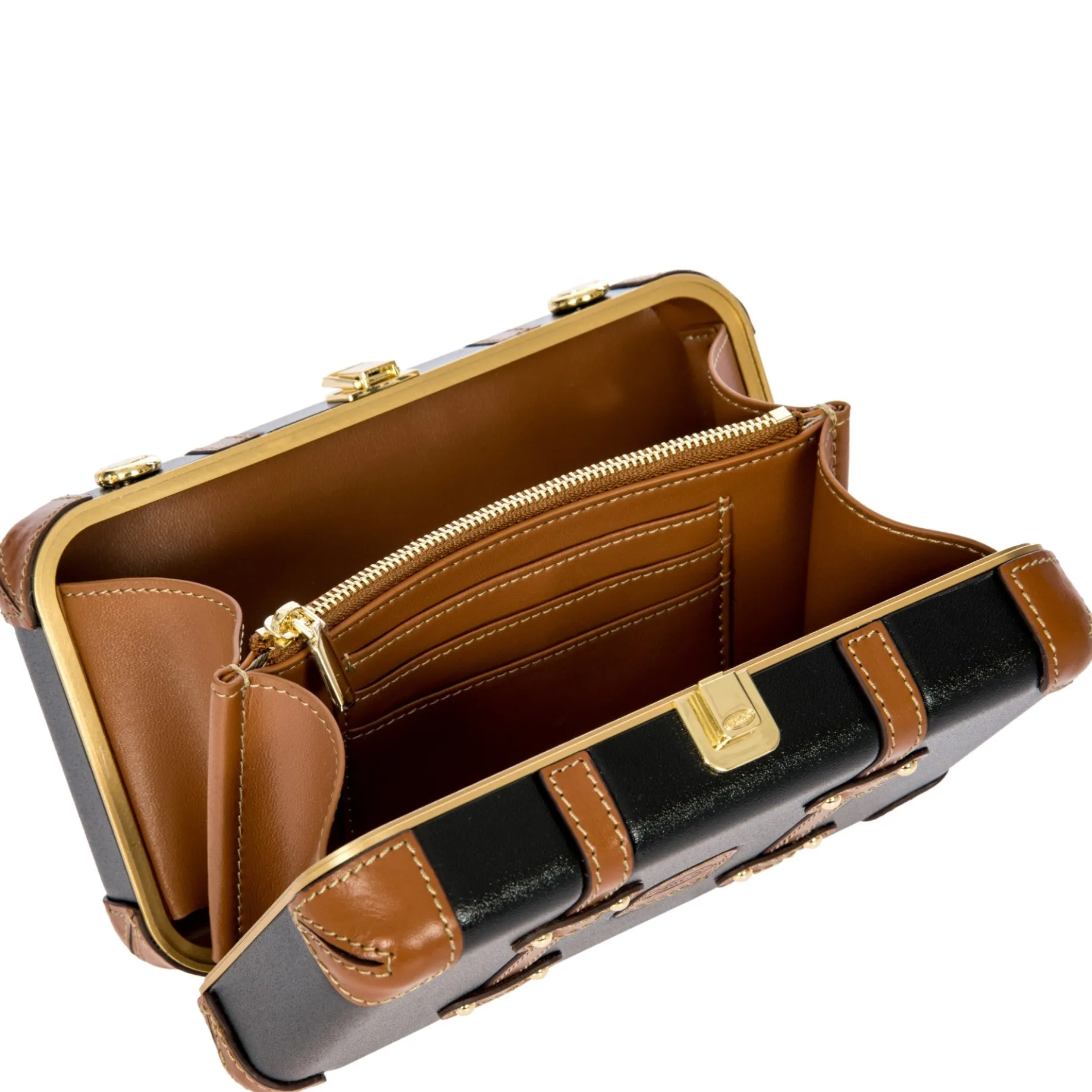 Bellagio - Umhängetasche 20 cm recycelt (black/tan)