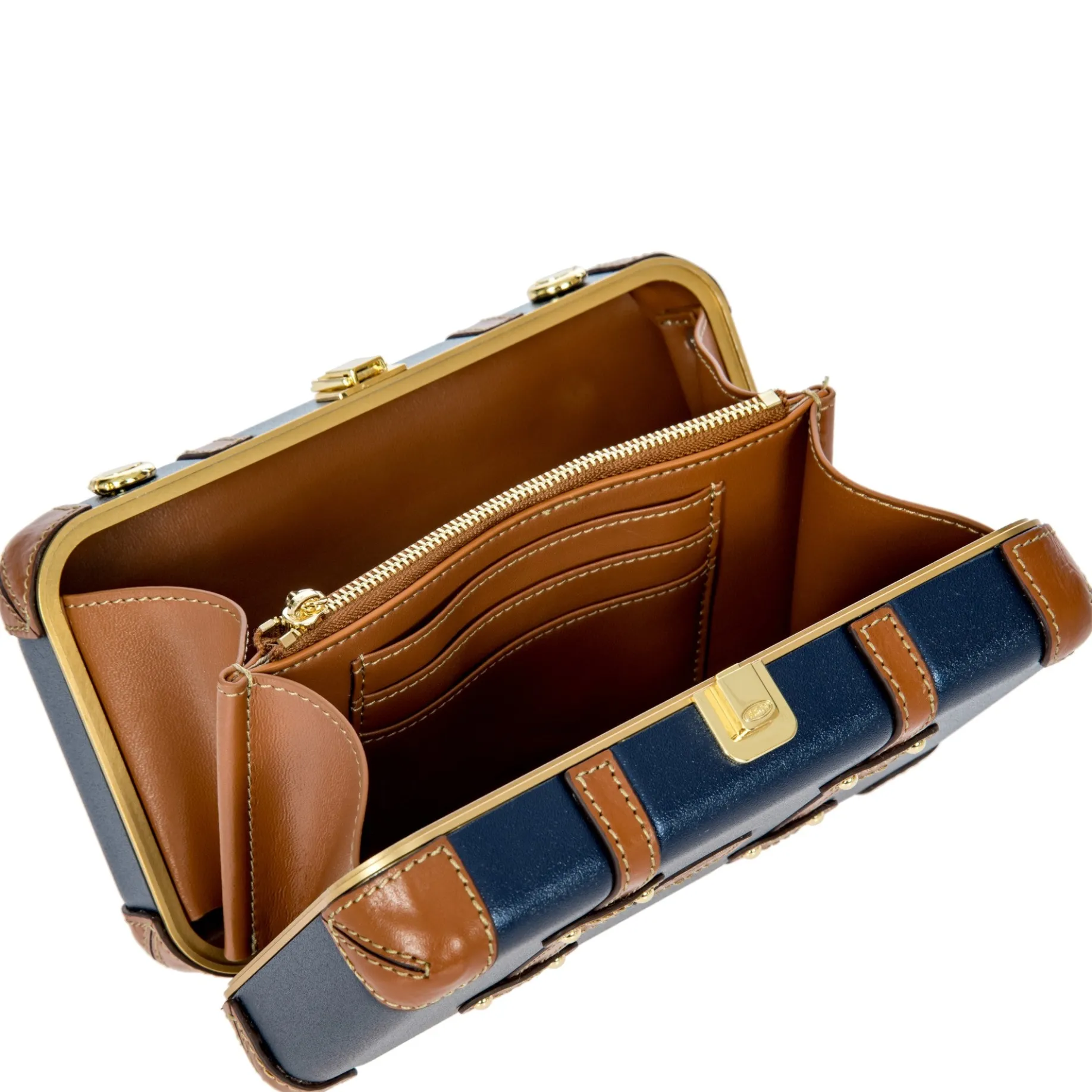 Bellagio - Umhängetasche 20 cm recycelt (blue/tan)