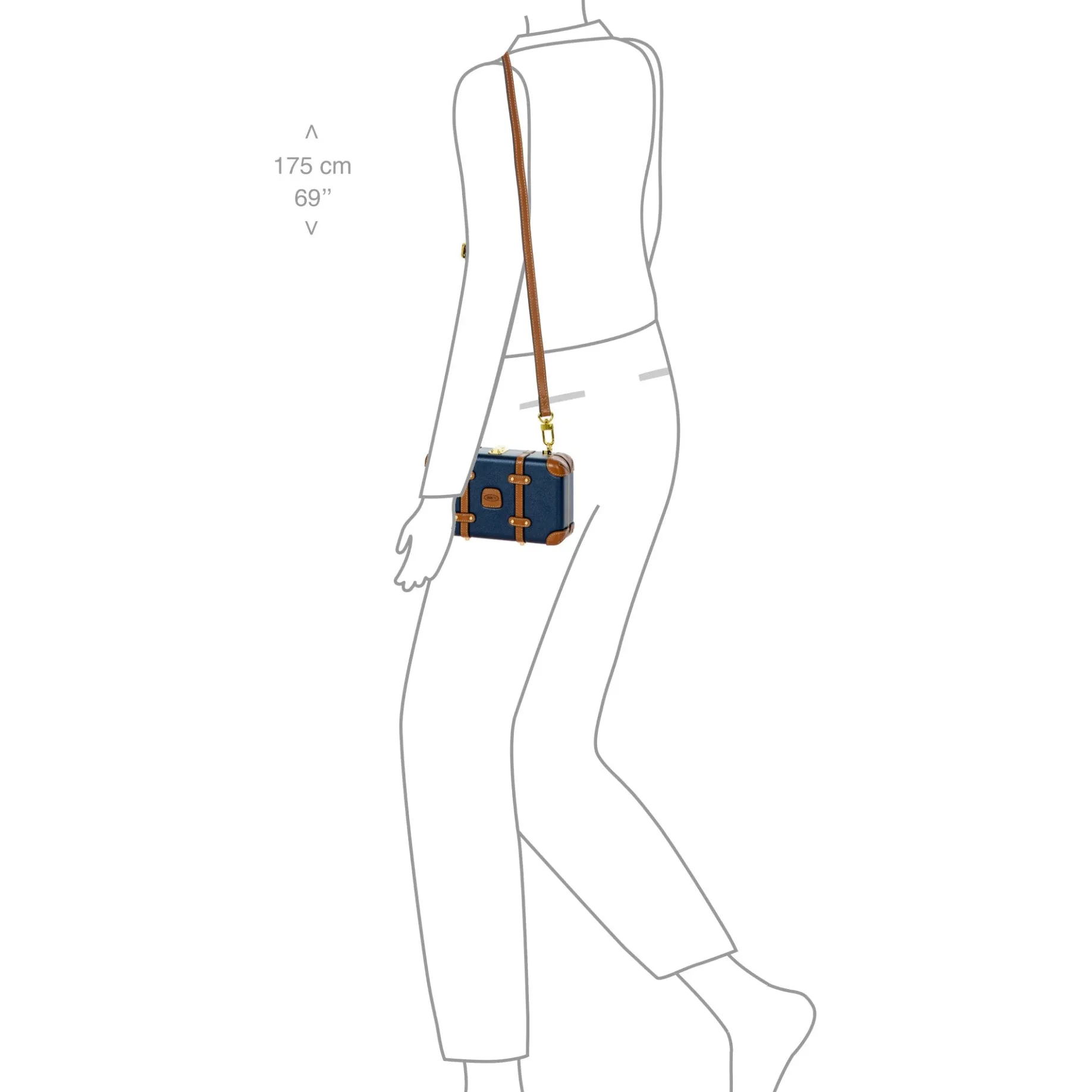 Bellagio - Umhängetasche 20 cm recycelt (blue/tan)
