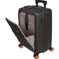 BY Ulisse - 4-Rollen-Kabinentrolley mit Vortasche 55 cm erw. USB (olive)