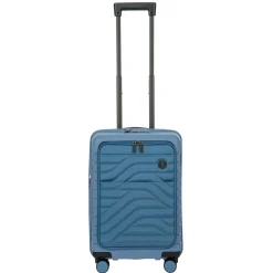BY Ulisse - 4-Rollen-Kabinentrolley mit Vortasche 55 cm erw. USB (grey blue)