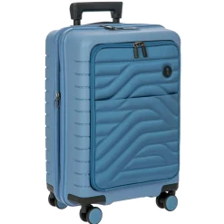 BY Ulisse - 4-Rollen-Kabinentrolley mit Vortasche 55 cm erw. USB (grey blue)