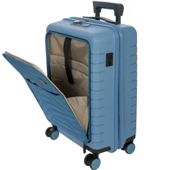 BY Ulisse - 4-Rollen-Kabinentrolley mit Vortasche 55 cm erw. USB (grey blue)