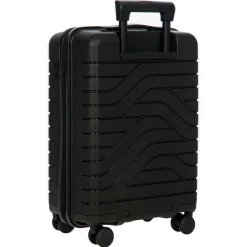 BY Ulisse - 4-Rollen-Kabinentrolley mit Vortasche 55 cm erw. USB (black, 55 cm (Vortasche))