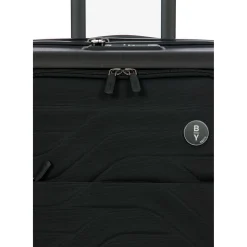 BY Ulisse - 4-Rollen-Kabinentrolley mit Vortasche 55 cm erw. USB (black, 55 cm (Vortasche))