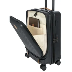 Capri - 4-Rollen-Kabinentrolley mit Vortasche 55 cm (black)