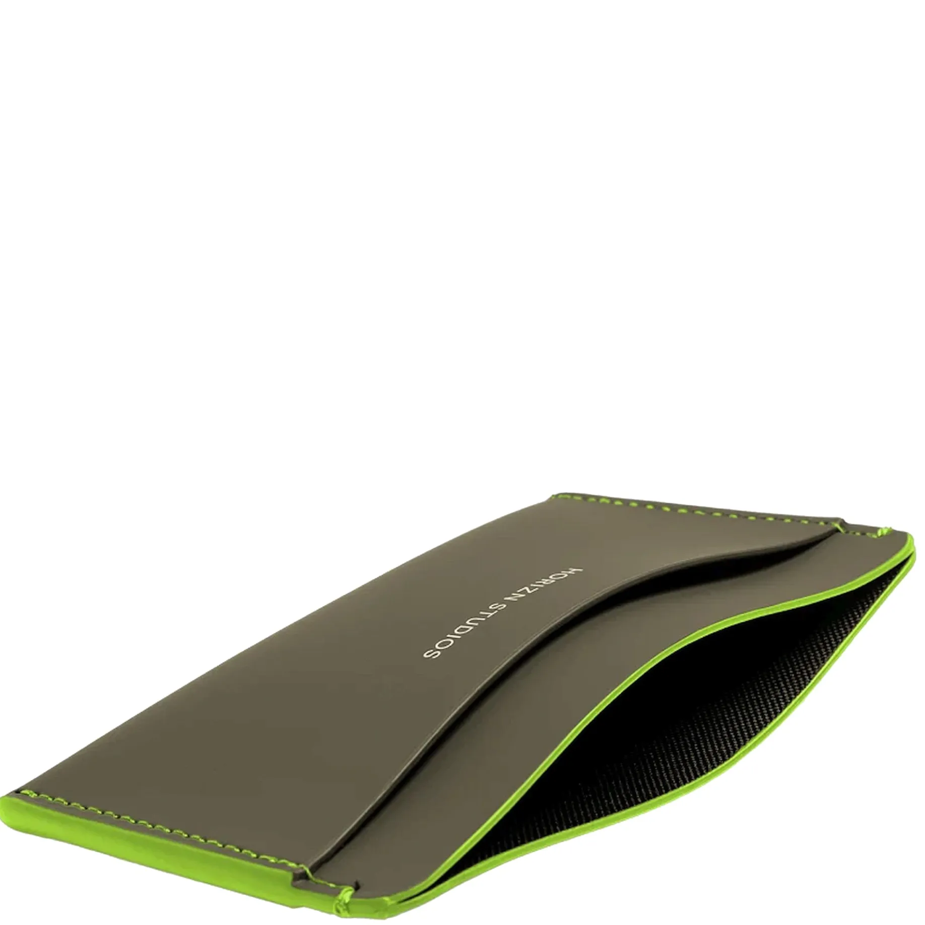 Card Holder - Visitenkartenetui 9 cm (dark olive/neon green)