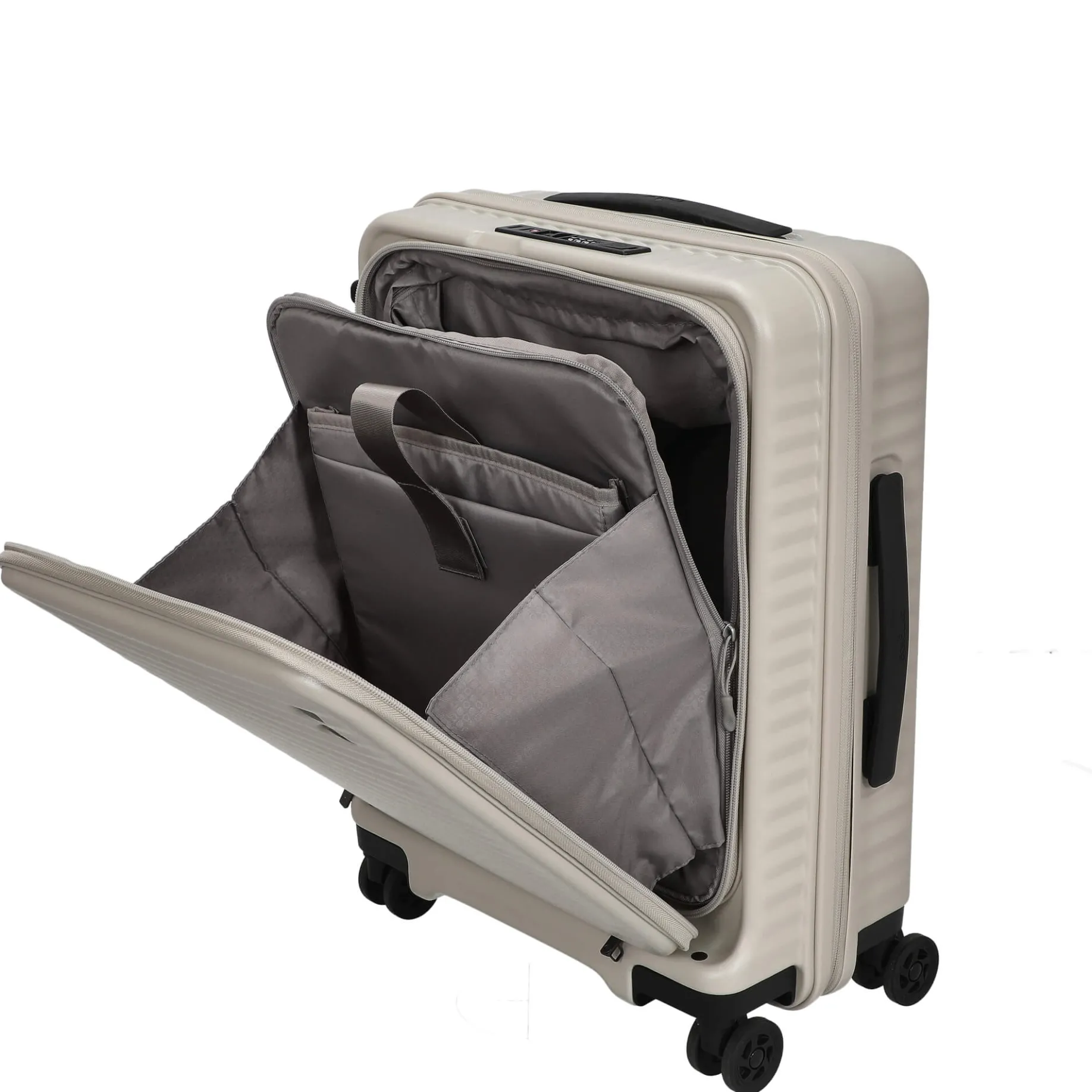 Celestra FA - 4-Rollen-Kabinentrolley 14" S 55 cm erw. USB (white sand)