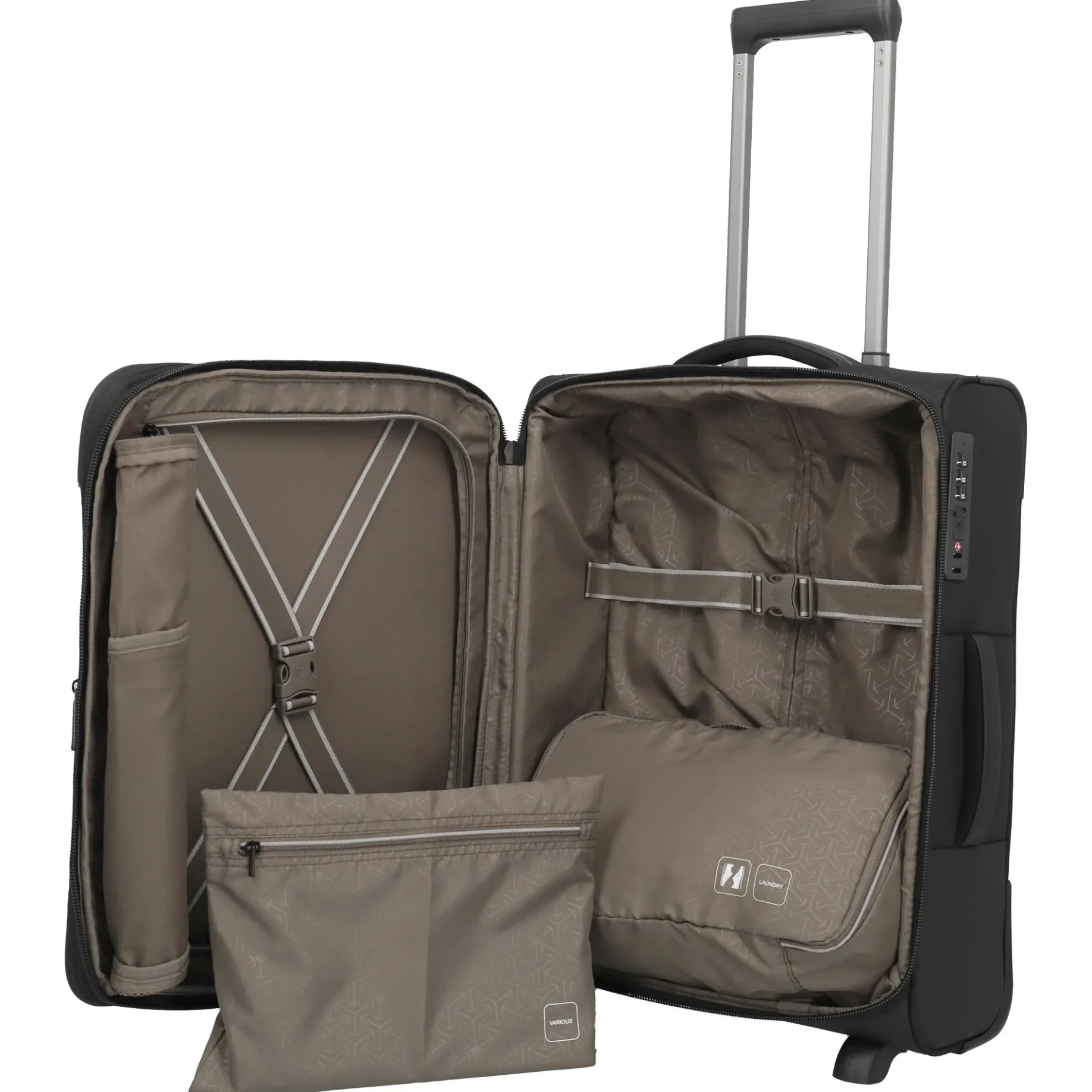 Crosslite - 2-Rollen-Kabinentrolley S 54 cm erw. (black)