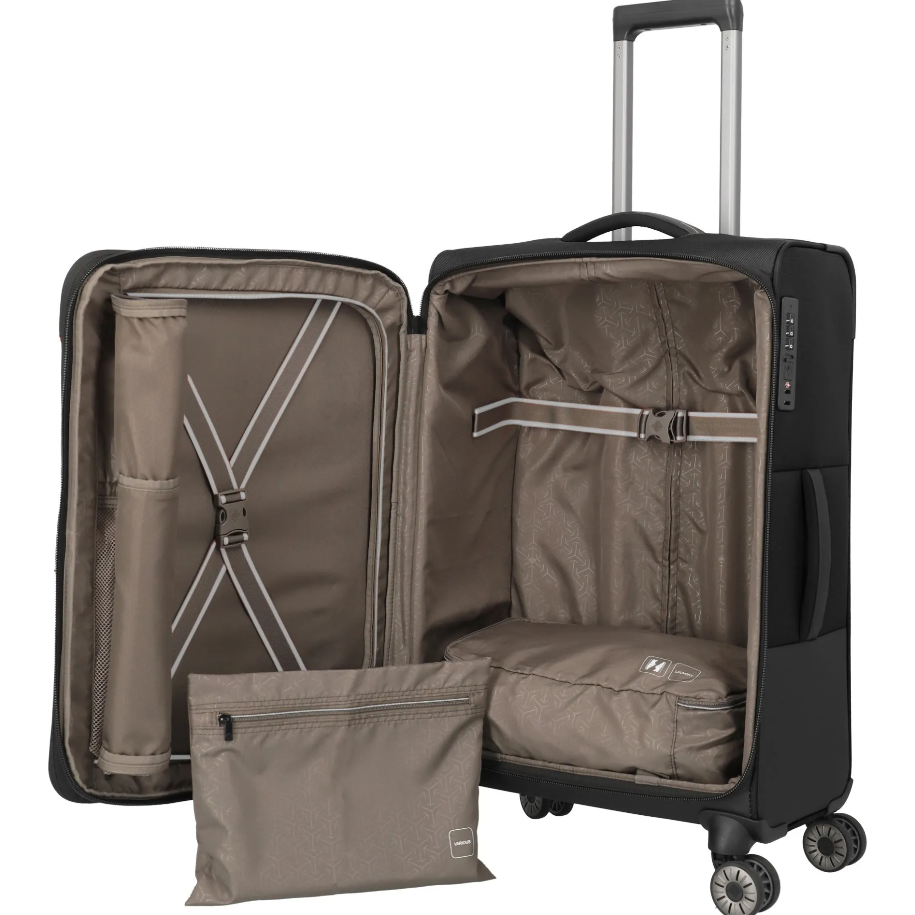 Crosslite - 4-Rollen-Trolley M 66 cm erw. (black)