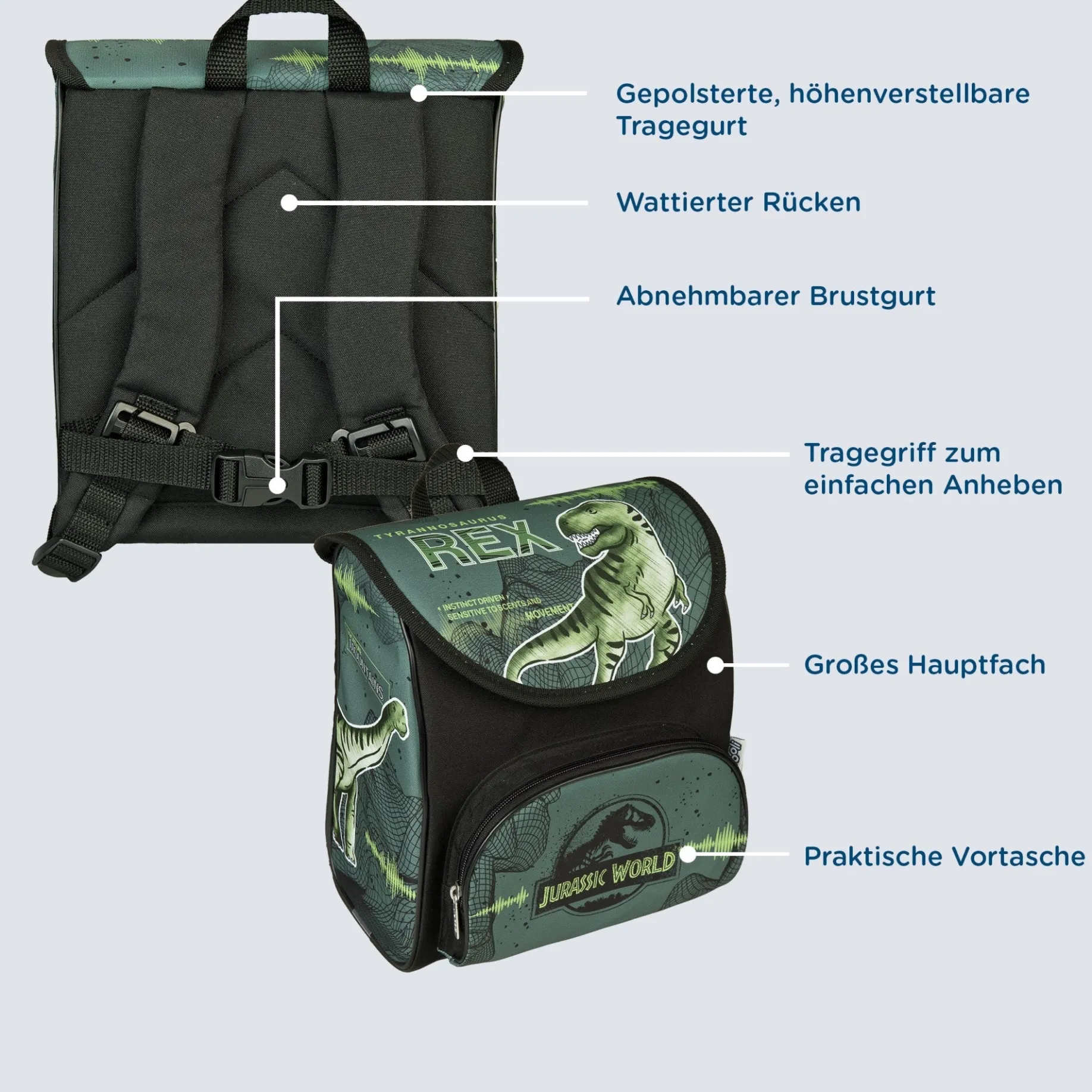 CUTIE - Kindergartenrucksack 23 cm (Jurassic World)