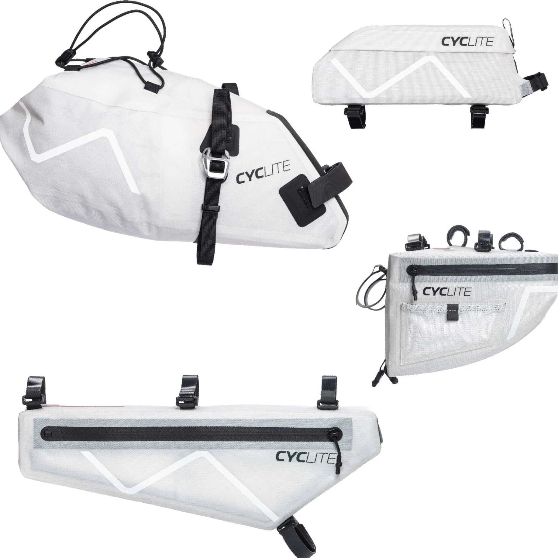 CYCLITE Race Set - Fahrradtaschen-Set 4tlg. (light grey)