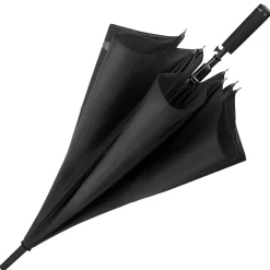 Double B - Stockschirm Regenschirm 115 cm (black & gun)