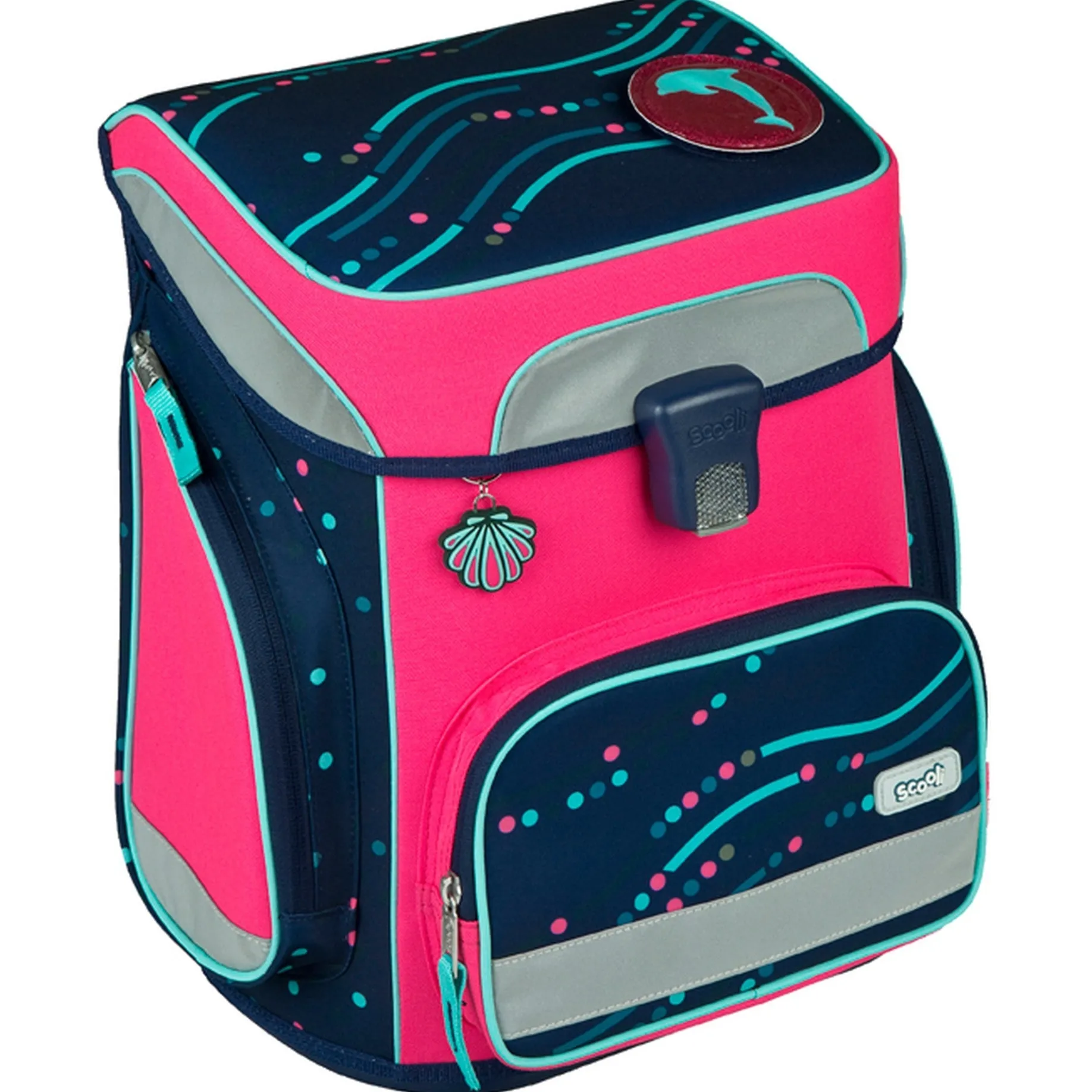 EasyFit Glow DIN - Schulranzen Set 5tlg. (Dotty Dolphin)