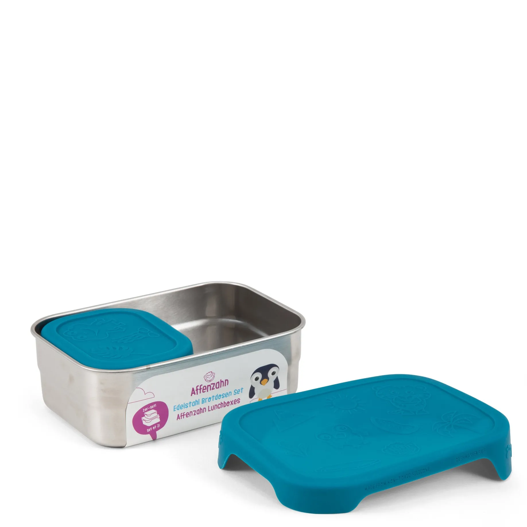 Edelstahl - Brotzeitbox 16.5 cm (petrol)