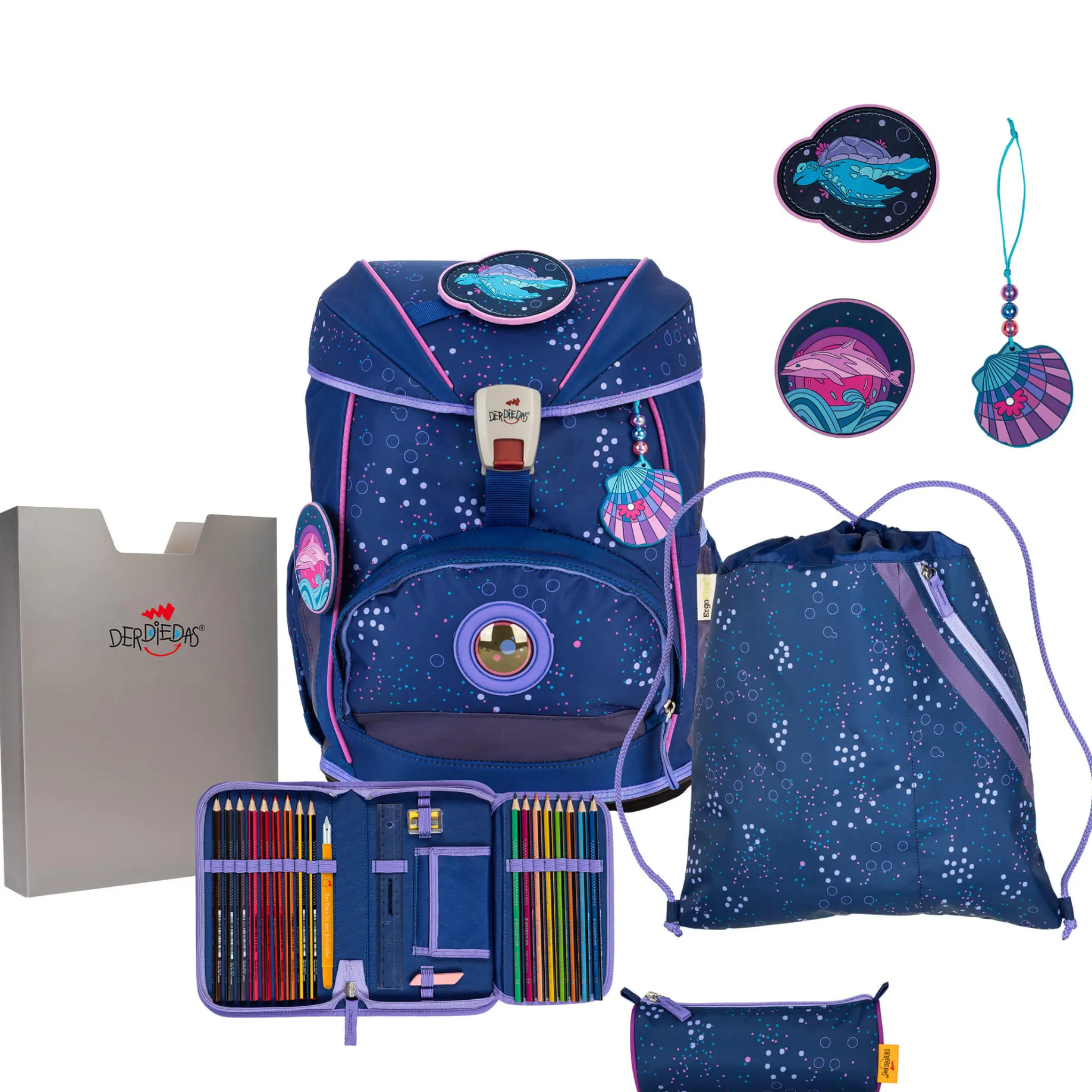 ErgoFlex - Schulranzen Set 5tlg. 800g (Deep Ocean)