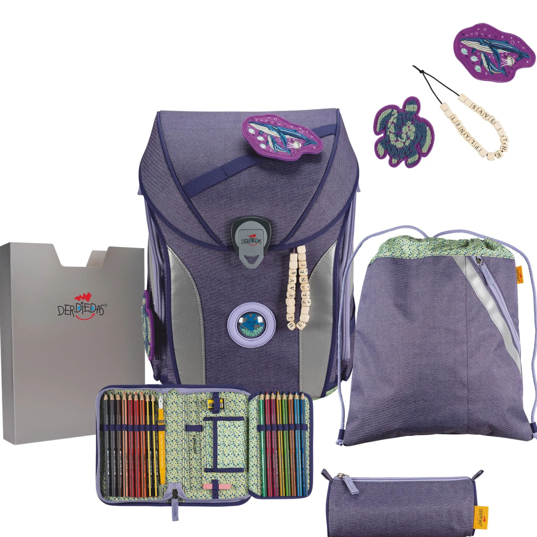 ErgoFlex Max Exklusiv ECO - Schulranzen Set 5tlg. 950g (My Planet)