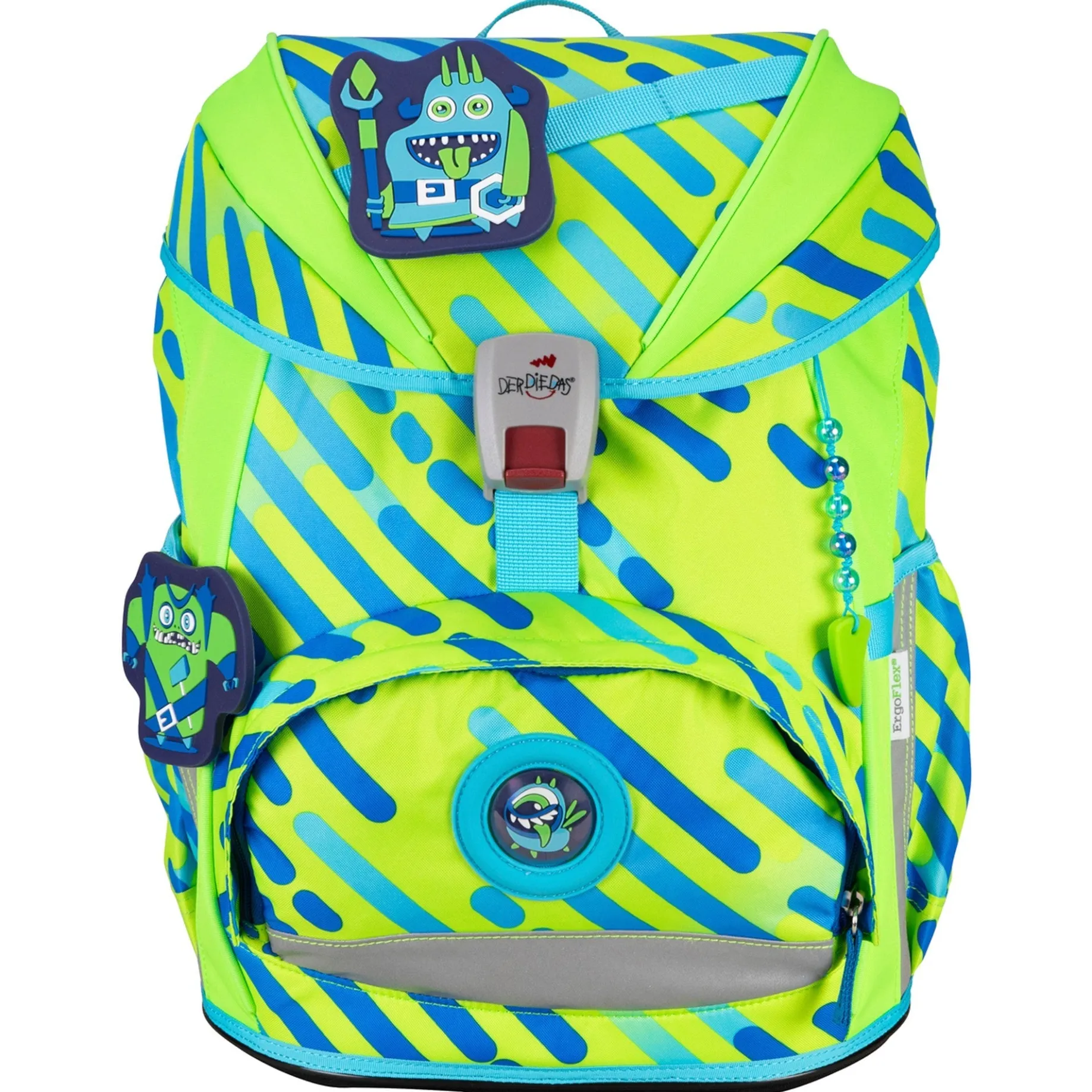 ErgoFlex Superflash Exklusiv Neon - Schulranzen Set 5tlg. 800g (Monster)