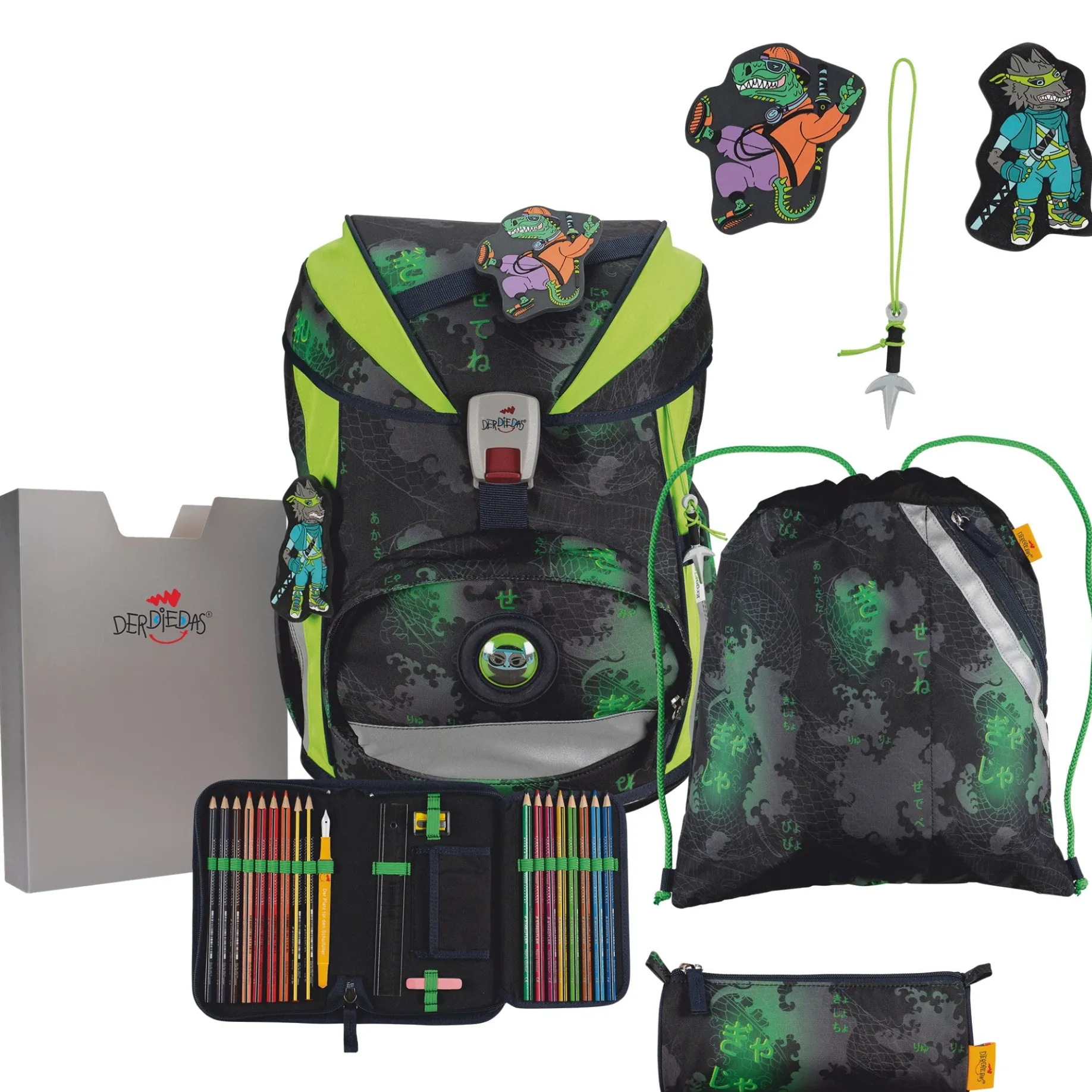 ErgoFlex Superlight - Schulrucksack Set 5tlg. 650g (Funny Fighter)
