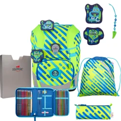 ErgoFlex Tiny Exklusiv Neon - Schulranzen Set 5tlg. 900g (Monster)