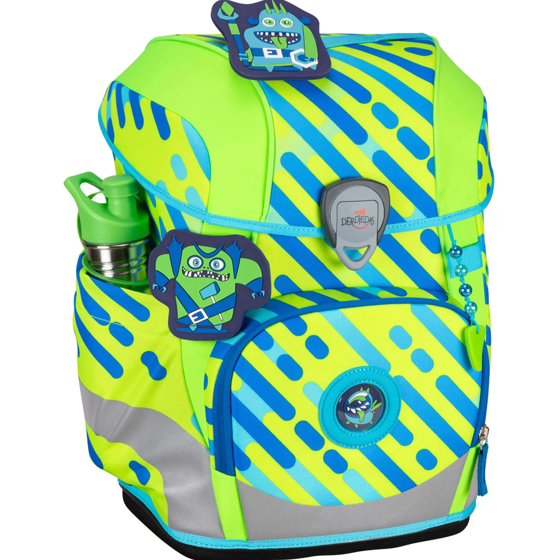 ErgoFlex Tiny Exklusiv Neon - Schulranzen Set 5tlg. 900g (Monster)