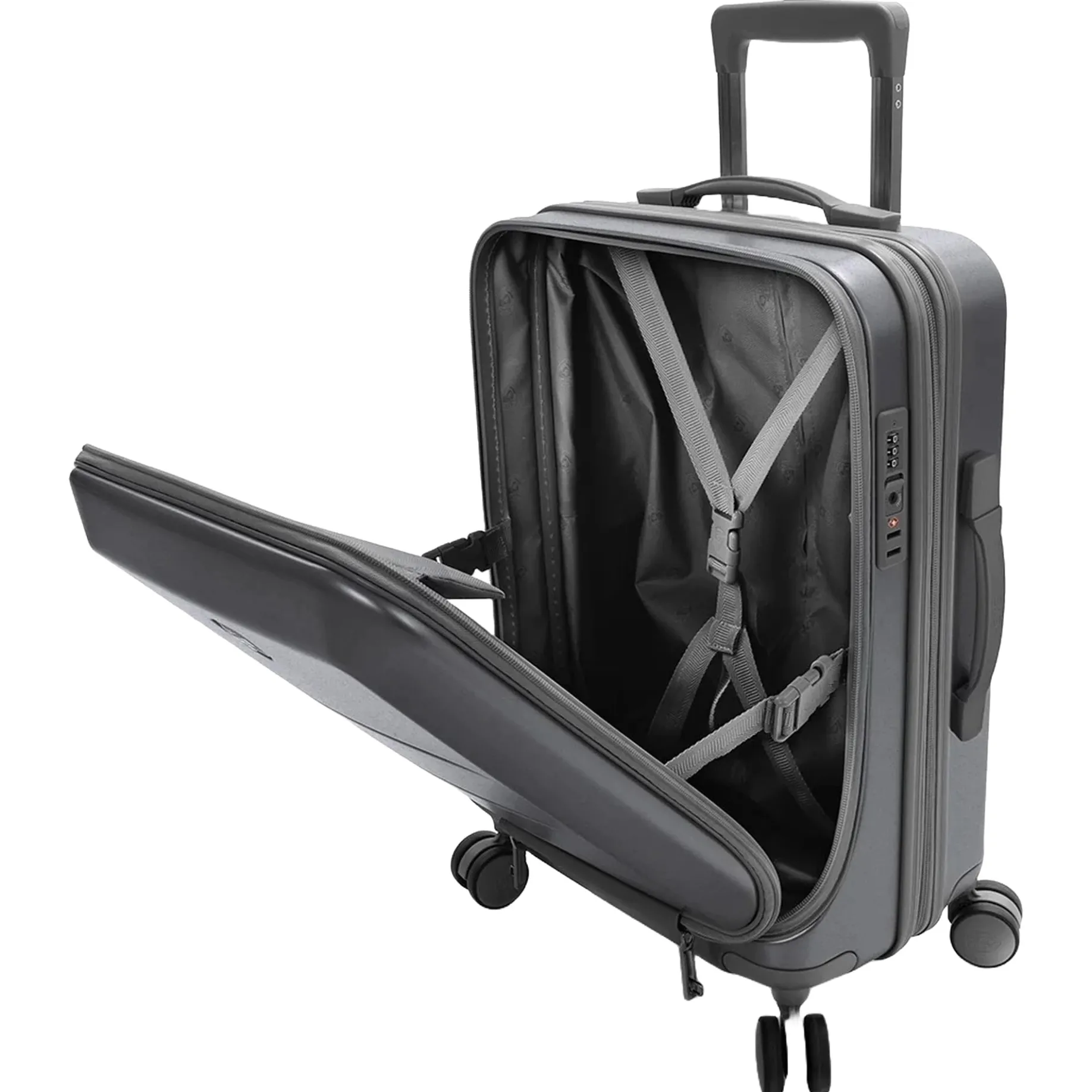 EZ Fashion - 4-Rollen-Kabinentrolley S 15.6" 53 cm erw. (charcoal)