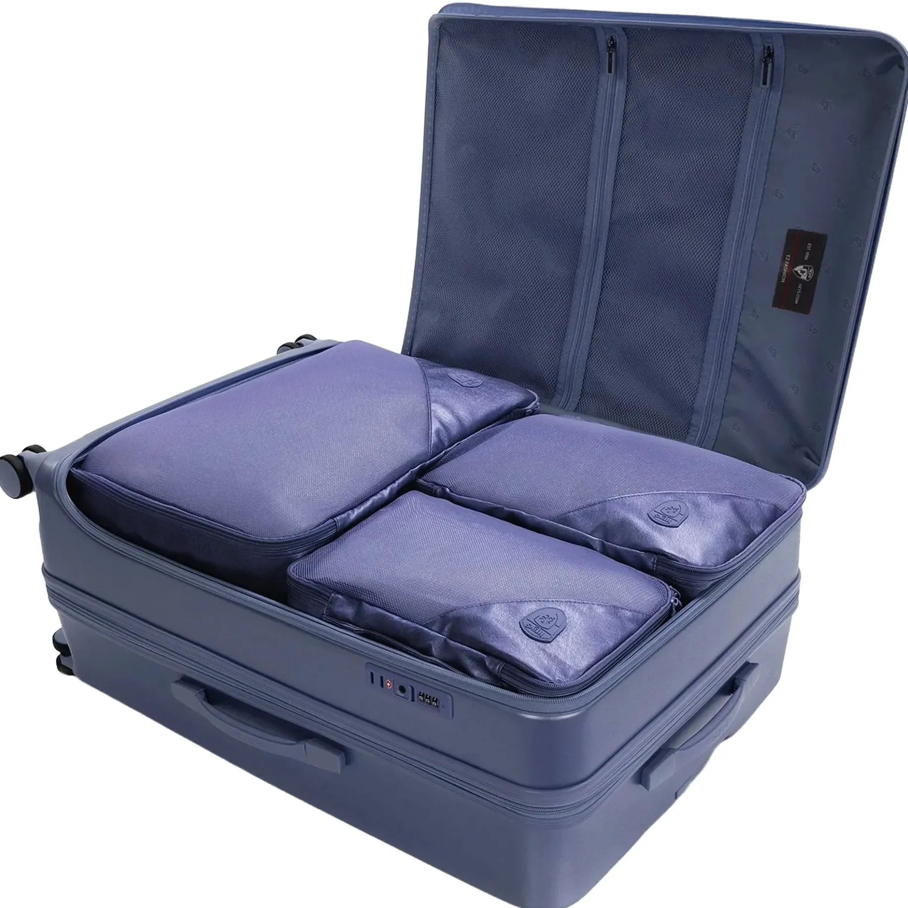 EZ Fashion - 4-Rollen-Trolley Set 3tlg. 15.6" erw. (navy)