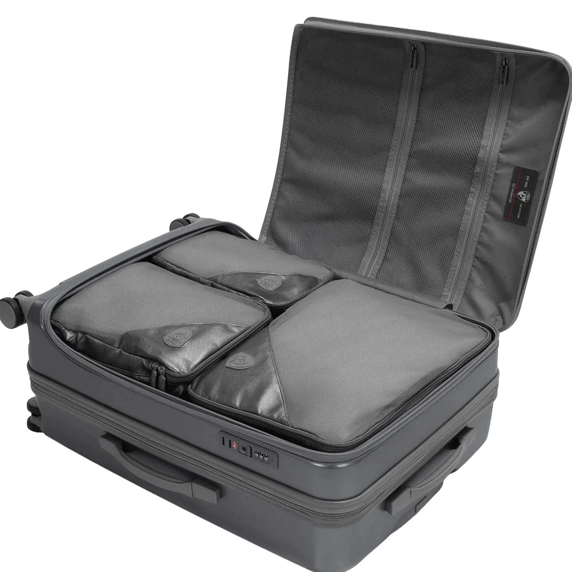 EZ Fashion - 4-Rollen-Trolley M 66 cm erw. (charcoal)