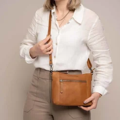 Faro - Schultertasche 23 cm (cognac)