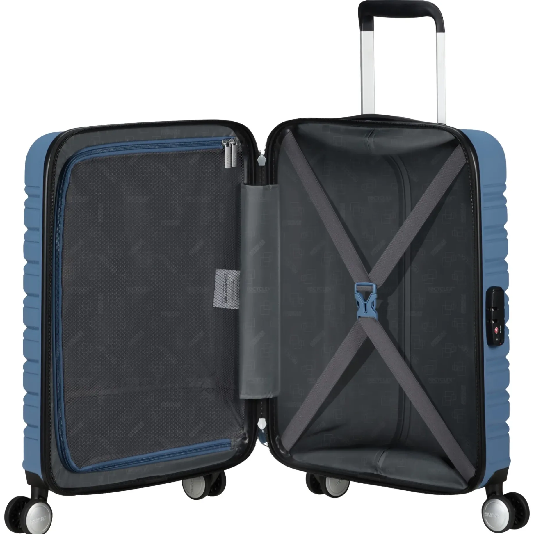 Flashline - 4-Rollen-Kabinentrolley 55 cm (blau)